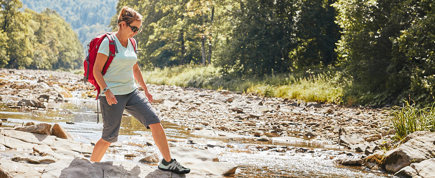 Stelle 赤脚鞋女士男士徒步水鞋带可调节鞋带成人速干沙滩游泳泳池越野跑步户外运动划船攀岩瑜伽