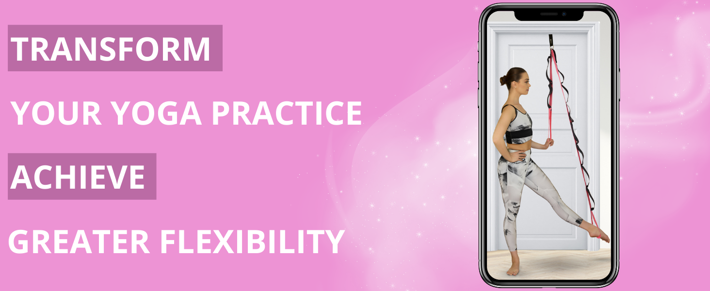 10-Loop Yoga Strap with Door Anchor – Stretch Strap for Flexibility, Deep Stretching, and Improved Balance – Perfect Yoga Accessory for All Fitness Levels