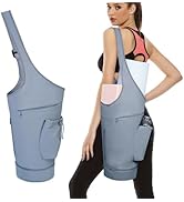 sportsnew 瑜伽垫包手提包瑜伽健身包男女防水湿口袋和钩环,快速取用存储瑜伽垫包