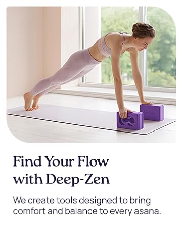 Deep-Zen® 瑜伽砖手腕支撑;瑜伽块 2 件装,带护膝和带子,减轻手腕重量;耐用、多功能瑜伽砖锻炼块套装,阻止瑜伽