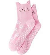 Yawlsow Pilates 女式防滑袜 瑜伽 抓地力袜 可爱 Barre 防滑运动船员 粘性袜子 锻炼 医院