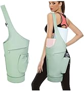 sportsnew 瑜伽垫包手提包瑜伽健身包男女防水湿口袋和钩环,快速取用存储瑜伽垫包