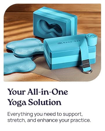Deep-Zen® 瑜伽砖手腕支撑;瑜伽块 2 件装,带护膝和带子,减轻手腕重量;耐用、多功能瑜伽砖锻炼块套装,阻止瑜伽
