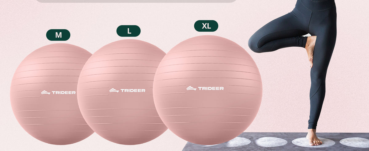 Trideer 健身球瑜伽球,办公室座椅和平衡球椅,普拉提稳定球,物理治疗,核心训练和平衡改善和拉伸