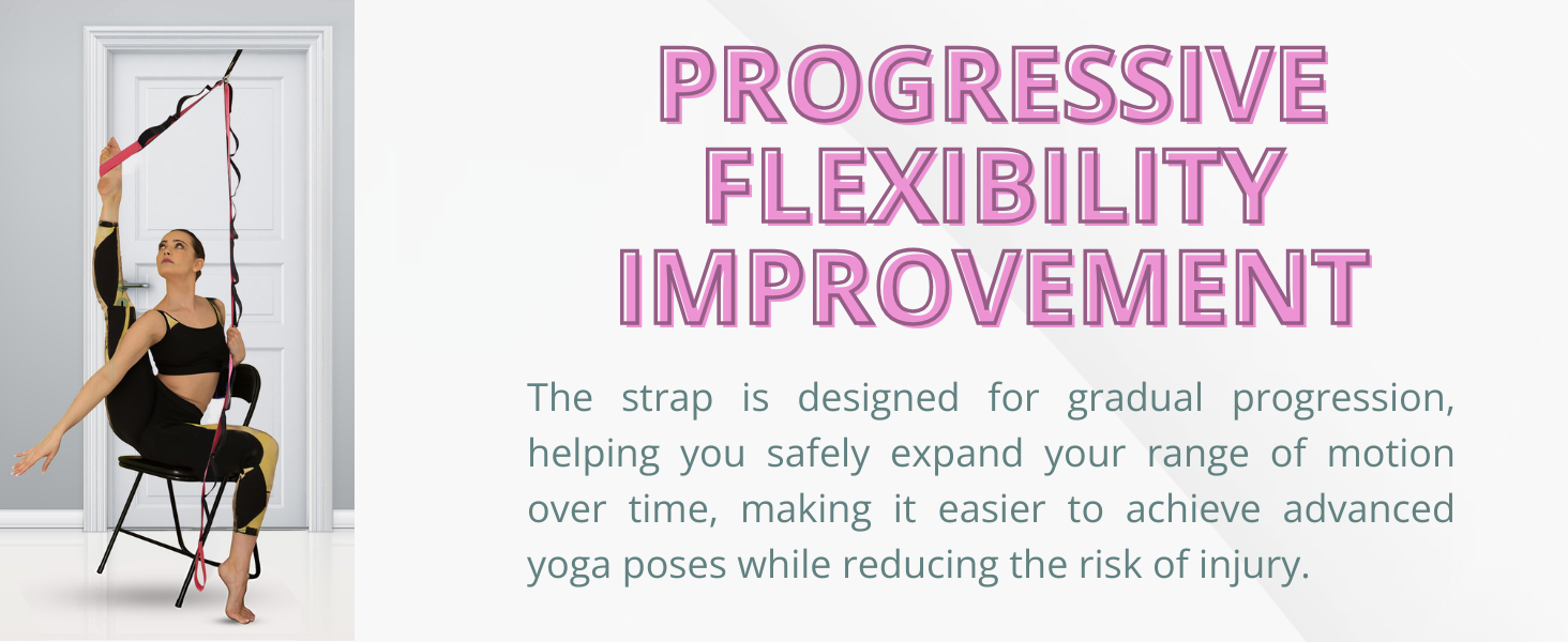10-Loop Yoga Strap with Door Anchor – Stretch Strap for Flexibility, Deep Stretching, and Improved Balance – Perfect Yoga Accessory for All Fitness Levels