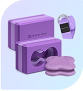 Deep-Zen® 瑜伽砖手腕支撑;瑜伽块 2 件装,带护膝和带子,减轻手腕重量;耐用、多功能瑜伽砖锻炼块套装,阻止瑜伽