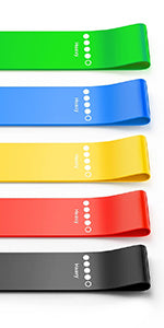 Renoj Resistance Bands, Yoga Starter Sets for Women and Men, 3 Set of Stretch Exercise Workout Bands for Booty Legs, Elastic Pilates Flexbands