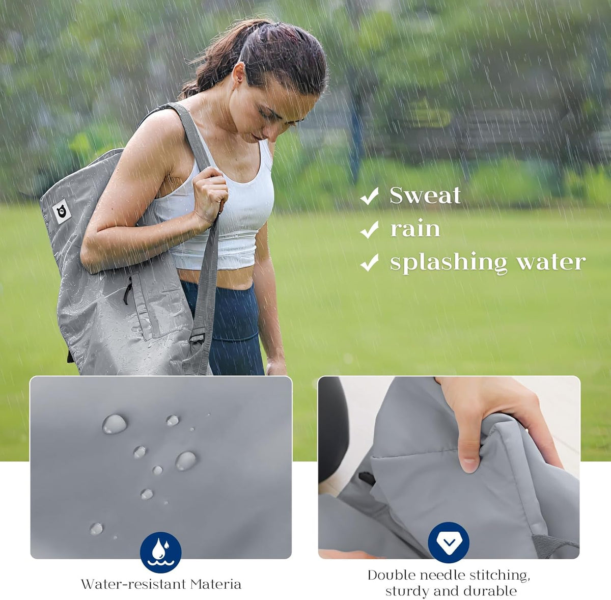 Tumaz 瑜伽垫包,带可调节肩带,适合卷垫,最大可达 26 英寸(约 66.0 厘米),可装必需品,坚固的G形钩闭合