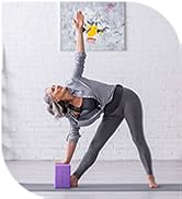 Deep-Zen® 瑜伽砖手腕支撑;瑜伽块 2 件装,带护膝和带子,减轻手腕重量;耐用、多功能瑜伽砖锻炼块套装,阻止瑜伽