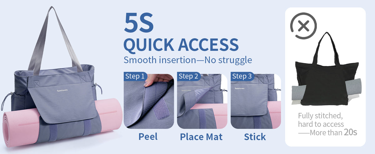 sportsnew 瑜伽垫包手提包瑜伽健身包男女防水湿口袋和钩环,快速取用存储瑜伽垫包