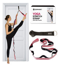 10-Loop Yoga Strap with Door Anchor – Stretch Strap for Flexibility, Deep Stretching, and Improved Balance – Perfect Yoga Accessory for All Fitness Levels