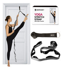 10-Loop Yoga Strap with Door Anchor – Stretch Strap for Flexibility, Deep Stretching, and Improved Balance – Perfect Yoga Accessory for All Fitness Levels