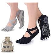 Ozaiic 女式瑜伽袜防滑抓地带,非常适合普拉提、纯芭蕾舞、舞蹈、赤脚锻炼
