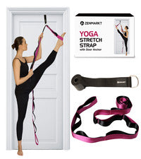 10-Loop Yoga Strap with Door Anchor – Stretch Strap for Flexibility, Deep Stretching, and Improved Balance – Perfect Yoga Accessory for All Fitness Levels