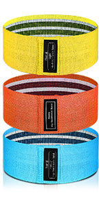 Renoj Resistance Bands, Yoga Starter Sets for Women and Men, 3 Set of Stretch Exercise Workout Bands for Booty Legs, Elastic Pilates Flexbands