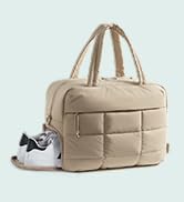 BAGSMART 女士手提包带拉链,绗缝手提包健身手提包,带瑜伽垫肩带,适合旅行运动