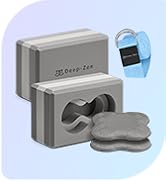 Deep-Zen® 瑜伽砖手腕支撑;瑜伽块 2 件装,带护膝和带子,减轻手腕重量;耐用、多功能瑜伽砖锻炼块套装,阻止瑜伽