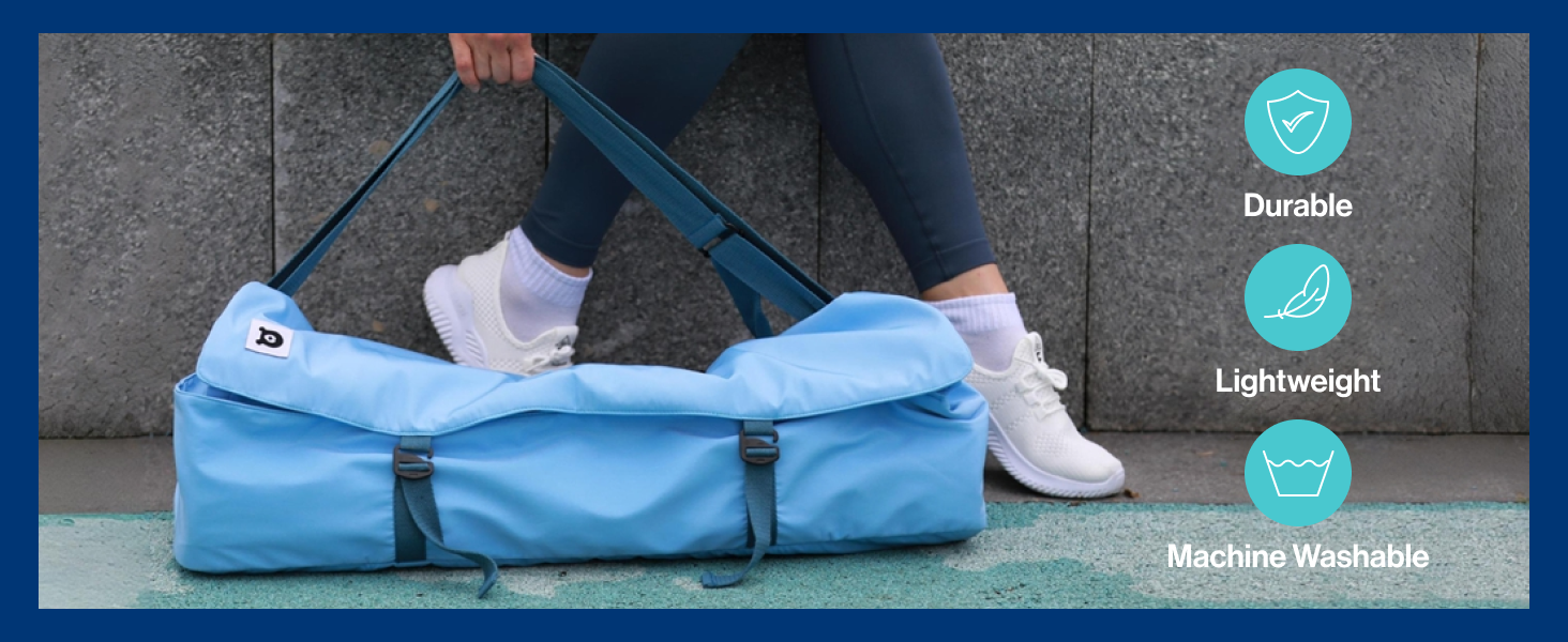 Tumaz 瑜伽垫包,带可调节肩带,适合卷垫,最大可达 26 英寸(约 66.0 厘米),可装必需品,坚固的G形钩闭合