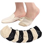 Toes Home 女式普拉提袜带防滑抓手,瑜伽船员袜适用于巴雷医院粘性拖鞋袜 4 双装