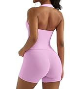 OMKAGI 2 件套女士健身套装,加垫健身上衣,带口袋,健身套装