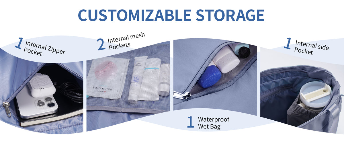 sportsnew 瑜伽垫包手提包瑜伽健身包男女防水湿口袋和钩环,快速取用存储瑜伽垫包