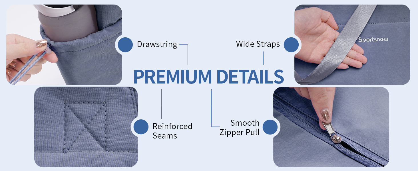 sportsnew 瑜伽垫包手提包瑜伽健身包男女防水湿口袋和钩环,快速取用存储瑜伽垫包