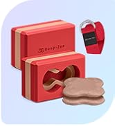 Deep-Zen® 瑜伽砖手腕支撑;瑜伽块 2 件装,带护膝和带子,减轻手腕重量;耐用、多功能瑜伽砖锻炼块套装,阻止瑜伽