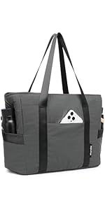 Moyaqi 帆布手提包带瑜伽垫携带口袋手提单肩包适用于办公室、锻炼、普拉提、旅行、沙滩和健身房