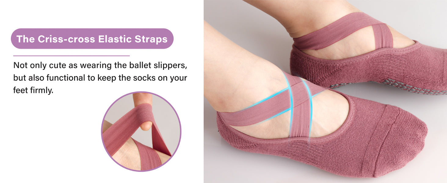 Ozaiic 女式瑜伽袜防滑抓地带,非常适合普拉提、纯芭蕾舞、舞蹈、赤脚锻炼