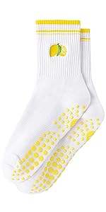 Yawlsow Pilates 女式防滑袜 瑜伽 抓地力袜 可爱 Barre 防滑运动船员 粘性袜子 锻炼 医院