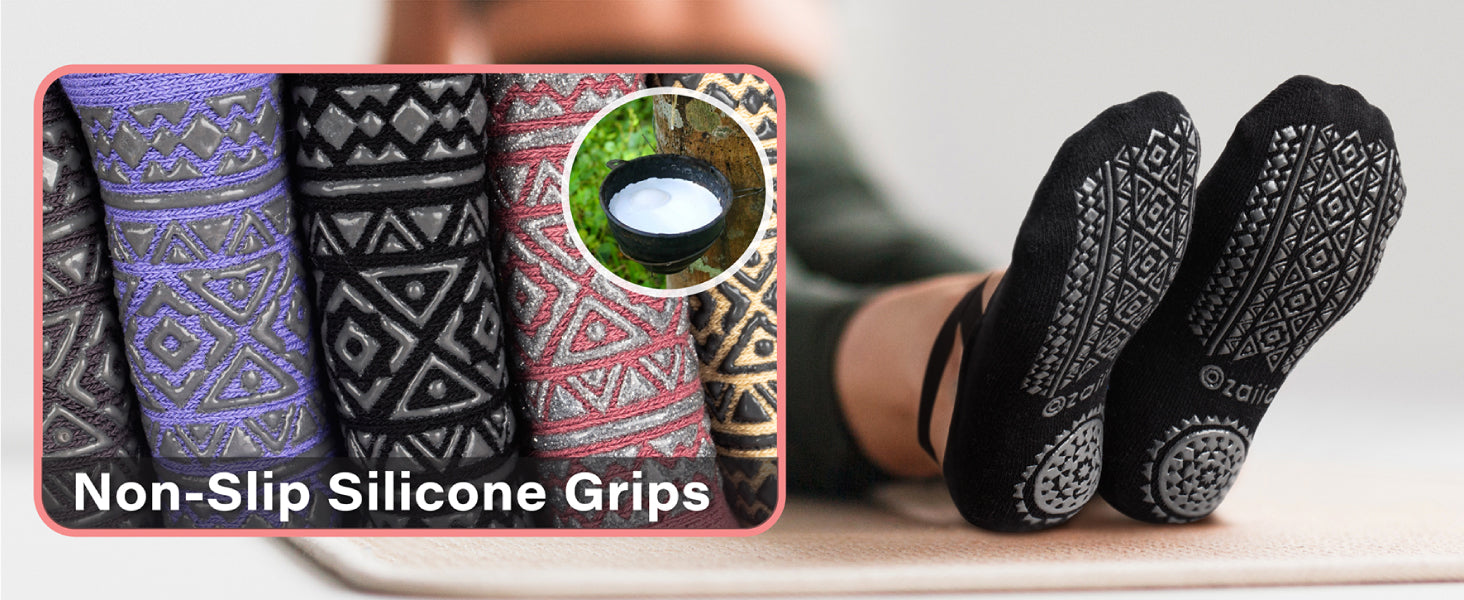 Ozaiic 女式瑜伽袜防滑抓地带,非常适合普拉提、纯芭蕾舞、舞蹈、赤脚锻炼