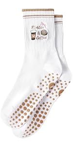 Yawlsow Pilates 女式防滑袜 瑜伽 抓地力袜 可爱 Barre 防滑运动船员 粘性袜子 锻炼 医院