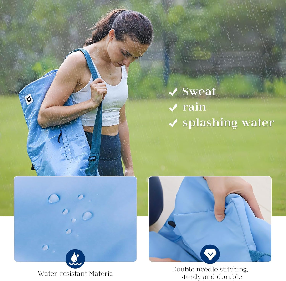 Tumaz 瑜伽垫包,带可调节肩带,适合卷垫,最大可达 26 英寸(约 66.0 厘米),可装必需品,坚固的G形钩闭合