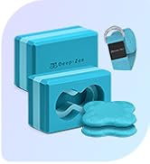 Deep-Zen® 瑜伽砖手腕支撑;瑜伽块 2 件装,带护膝和带子,减轻手腕重量;耐用、多功能瑜伽砖锻炼块套装,阻止瑜伽