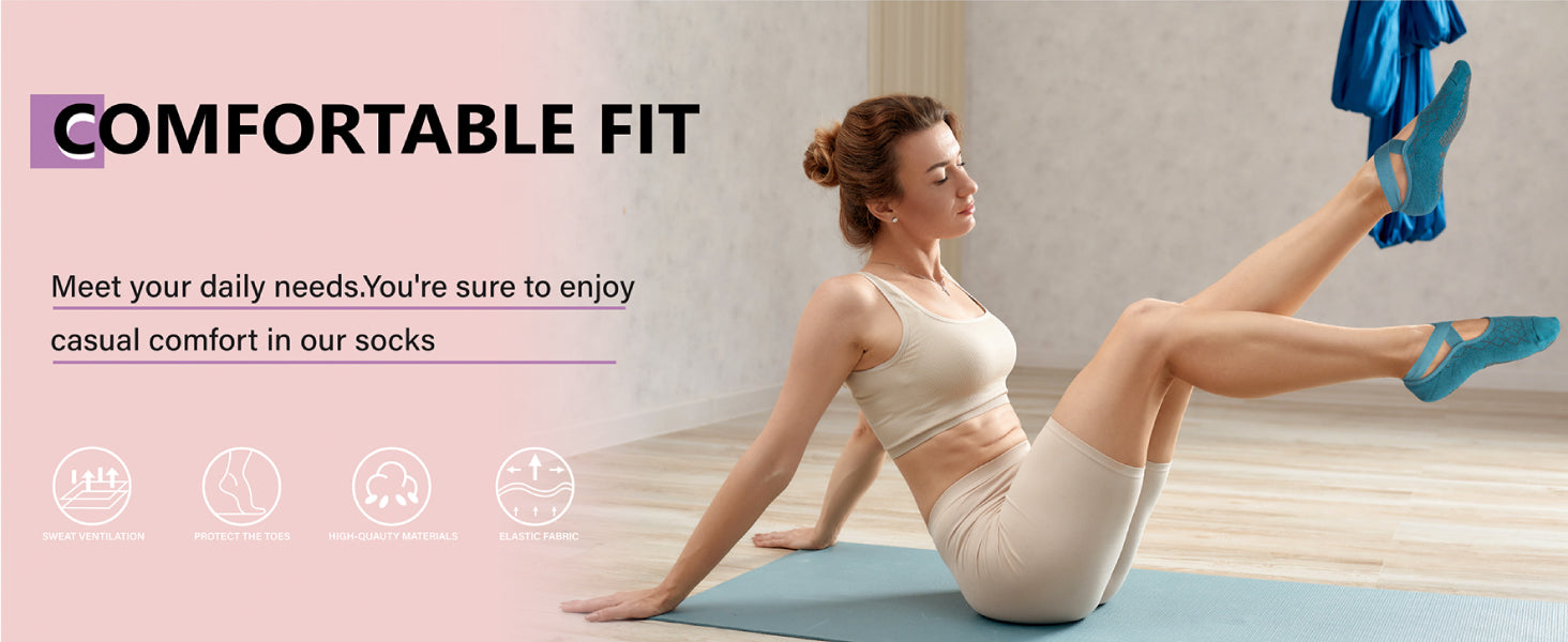 Ozaiic 女式瑜伽袜防滑抓地带,非常适合普拉提、纯芭蕾舞、舞蹈、赤脚锻炼