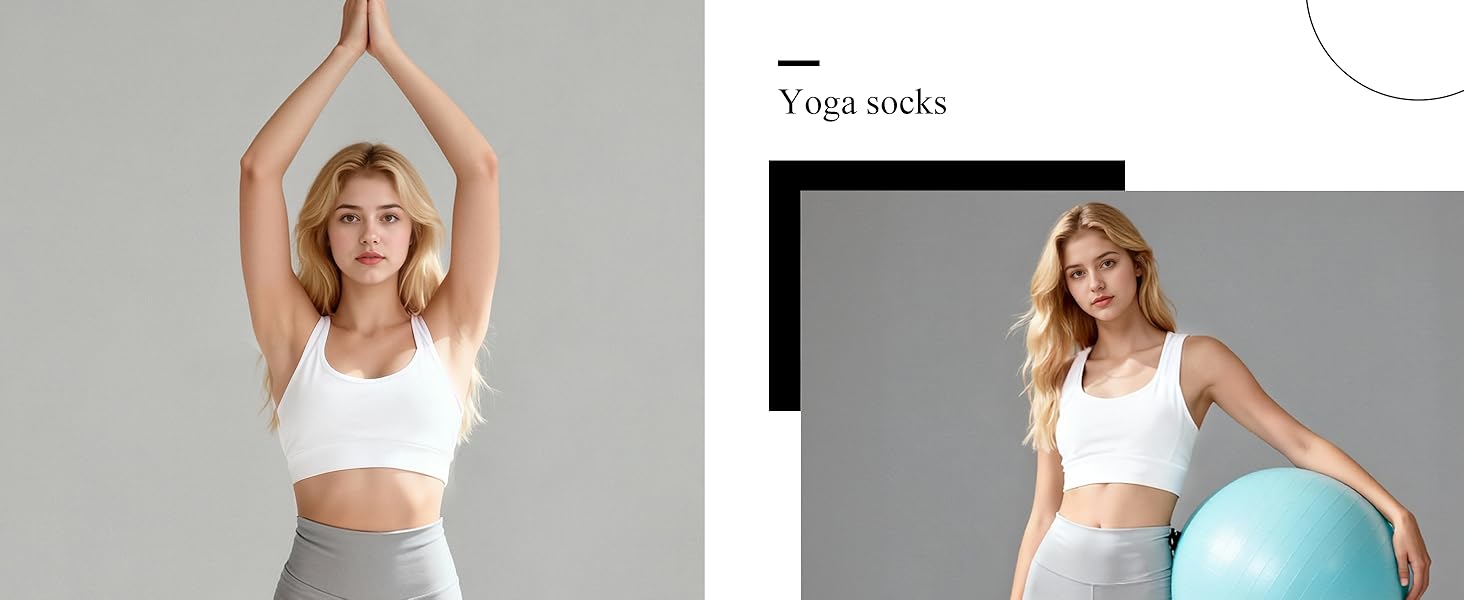 防滑普拉提瑜伽袜带抓地力女式 – 时尚水手袜,适合芭蕾舞和锻炼(尺码 5-9)