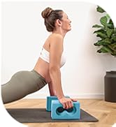 Deep-Zen® 瑜伽砖手腕支撑;瑜伽块 2 件装,带护膝和带子,减轻手腕重量;耐用、多功能瑜伽砖锻炼块套装,阻止瑜伽