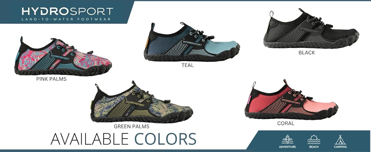 FITKICKS HydroSport 陆到水鞋,中性赤脚鞋,适合海滩、瑜伽、冲浪、露营配饰,男女皆宜的多功能赤脚鞋