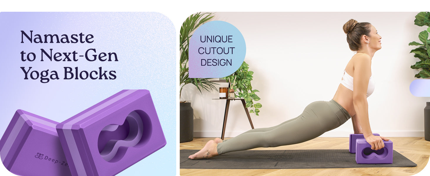 Deep-Zen® 瑜伽砖手腕支撑;瑜伽块 2 件装,带护膝和带子,减轻手腕重量;耐用、多功能瑜伽砖锻炼块套装,阻止瑜伽