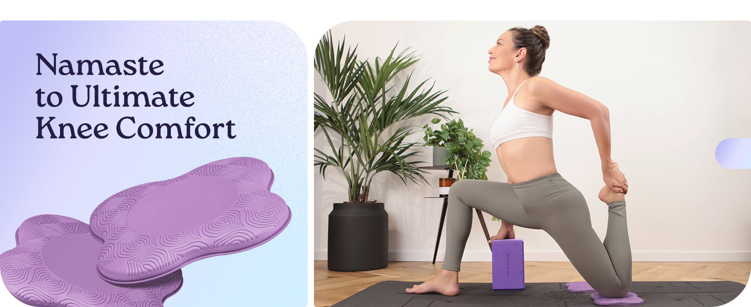 Deep-Zen® 瑜伽砖手腕支撑;瑜伽块 2 件装,带护膝和带子,减轻手腕重量;耐用、多功能瑜伽砖锻炼块套装,阻止瑜伽