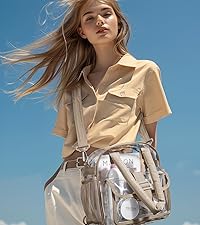 BAGSMART 女士手提包带拉链,绗缝手提包健身手提包,带瑜伽垫肩带,适合旅行运动