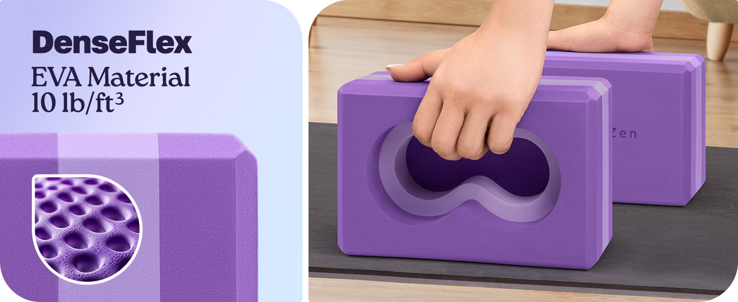 Deep-Zen® 瑜伽砖手腕支撑;瑜伽块 2 件装,带护膝和带子,减轻手腕重量;耐用、多功能瑜伽砖锻炼块套装,阻止瑜伽