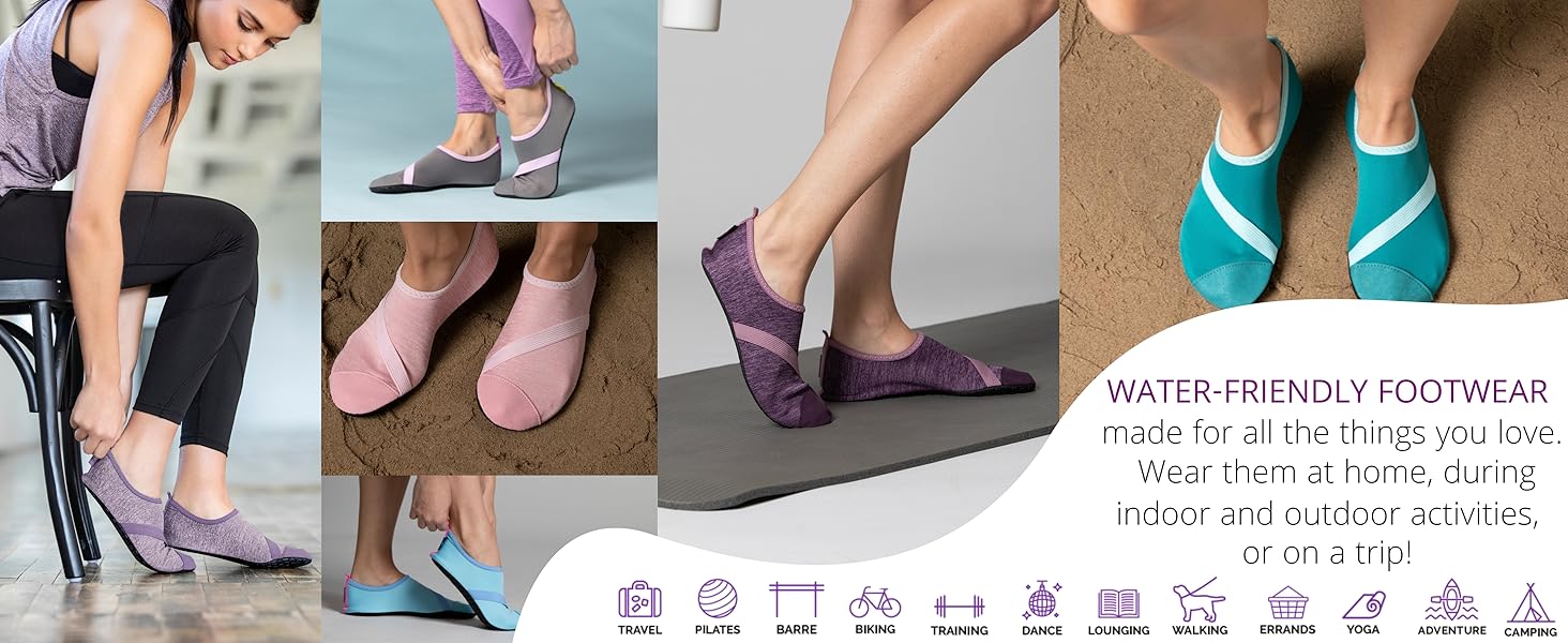 FITKICKS Original 女式可折叠 Active Lifestyle 极简主义鞋 赤脚瑜伽运动水鞋