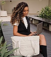 BAGSMART 女士手提包带拉链,绗缝手提包健身手提包,带瑜伽垫肩带,适合旅行运动