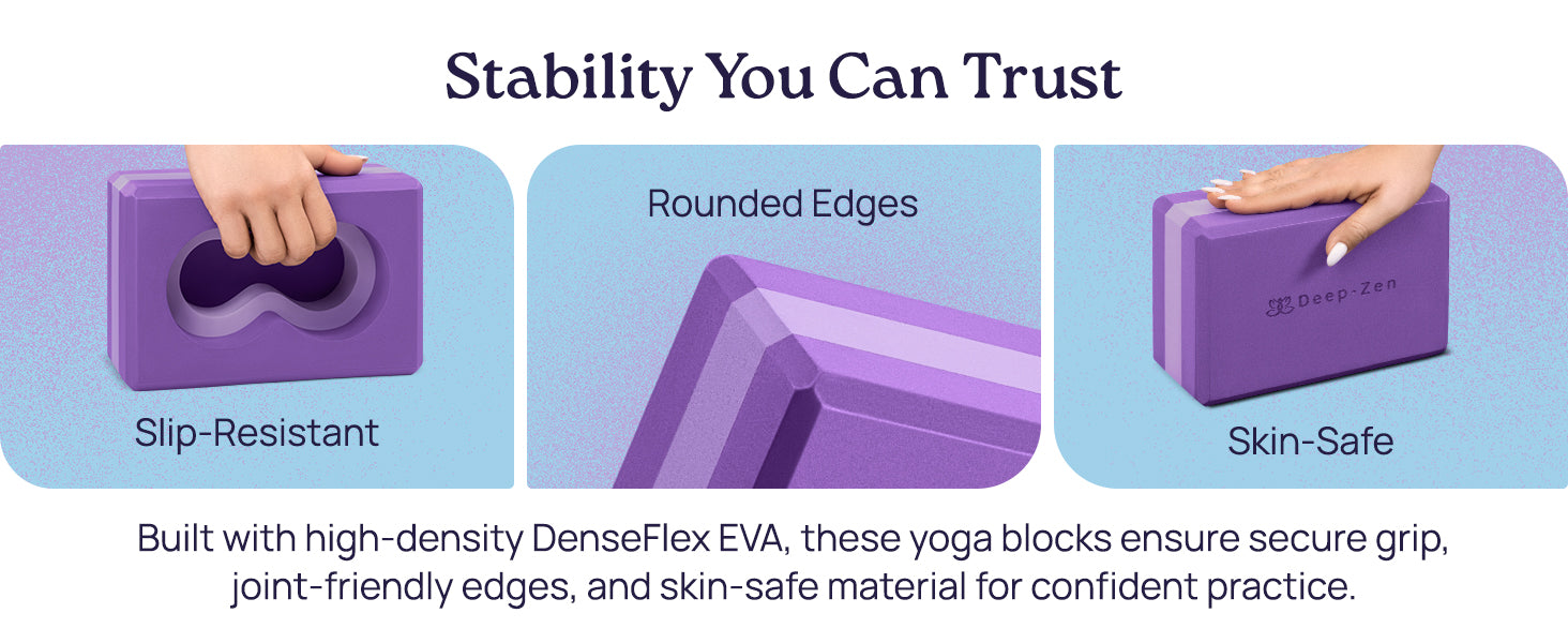 Deep-Zen® 瑜伽砖手腕支撑;瑜伽块 2 件装,带护膝和带子,减轻手腕重量;耐用、多功能瑜伽砖锻炼块套装,阻止瑜伽