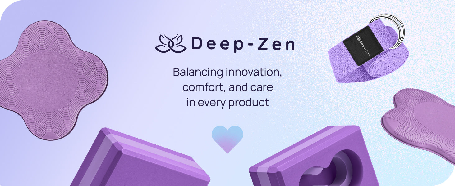 Deep-Zen® 瑜伽砖手腕支撑;瑜伽块 2 件装,带护膝和带子,减轻手腕重量;耐用、多功能瑜伽砖锻炼块套装,阻止瑜伽