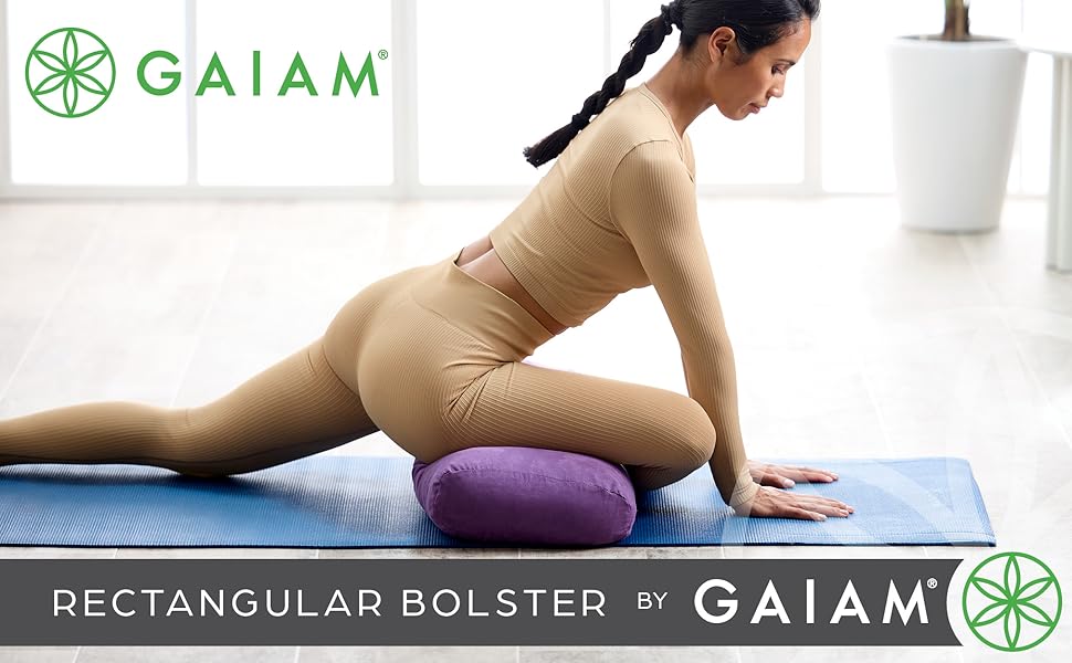 Gaiam 圆形瑜伽枕 柔软冥想靠垫 适用于瑜伽、按摩和背部支撑 透气棉填充 拉链超细纤维套 易携带手柄 可机洗