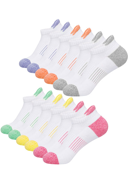 Toes Home 女式普拉提袜带防滑抓手,瑜伽船员袜适用于巴雷医院粘性拖鞋袜 4 双装