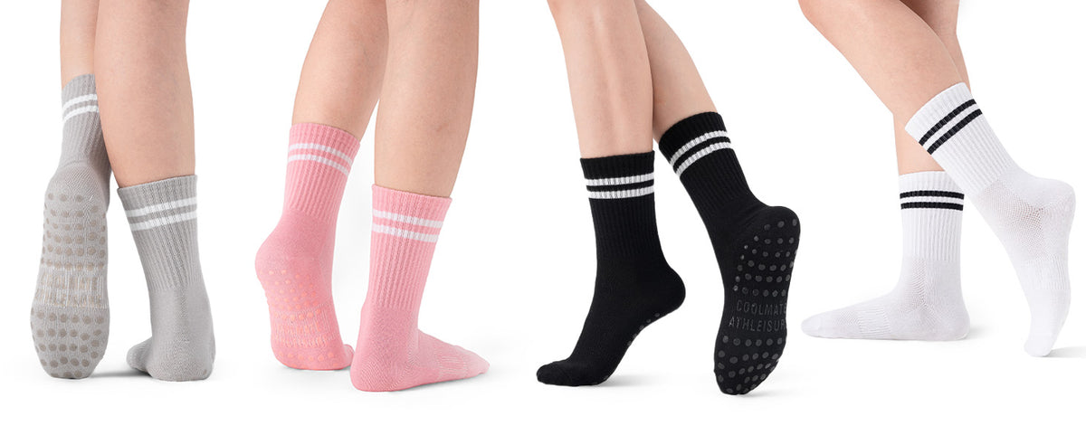 CoolMate 女式普拉提袜,瑜伽袜,船员防滑女士,适合锻炼,桶,普拉提礼品