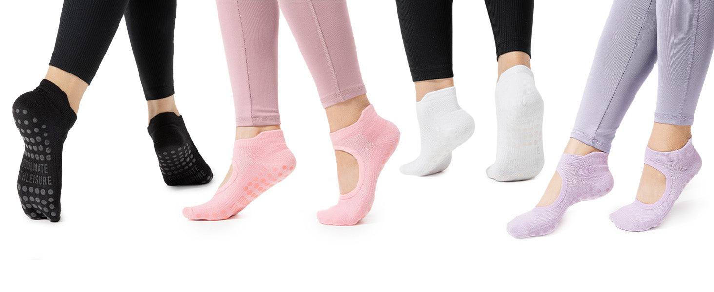 CoolMate 女式普拉提袜,瑜伽袜,船员防滑女士,适合锻炼,桶,普拉提礼品